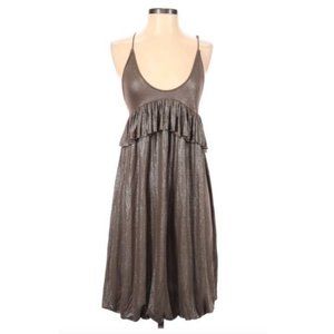 Stella McCartney Bronze Silver Ruffle Dress 38 4